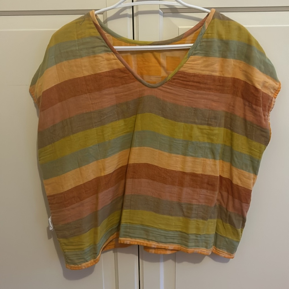 Ace & Jig top, citrus reversible to sorbet, size L